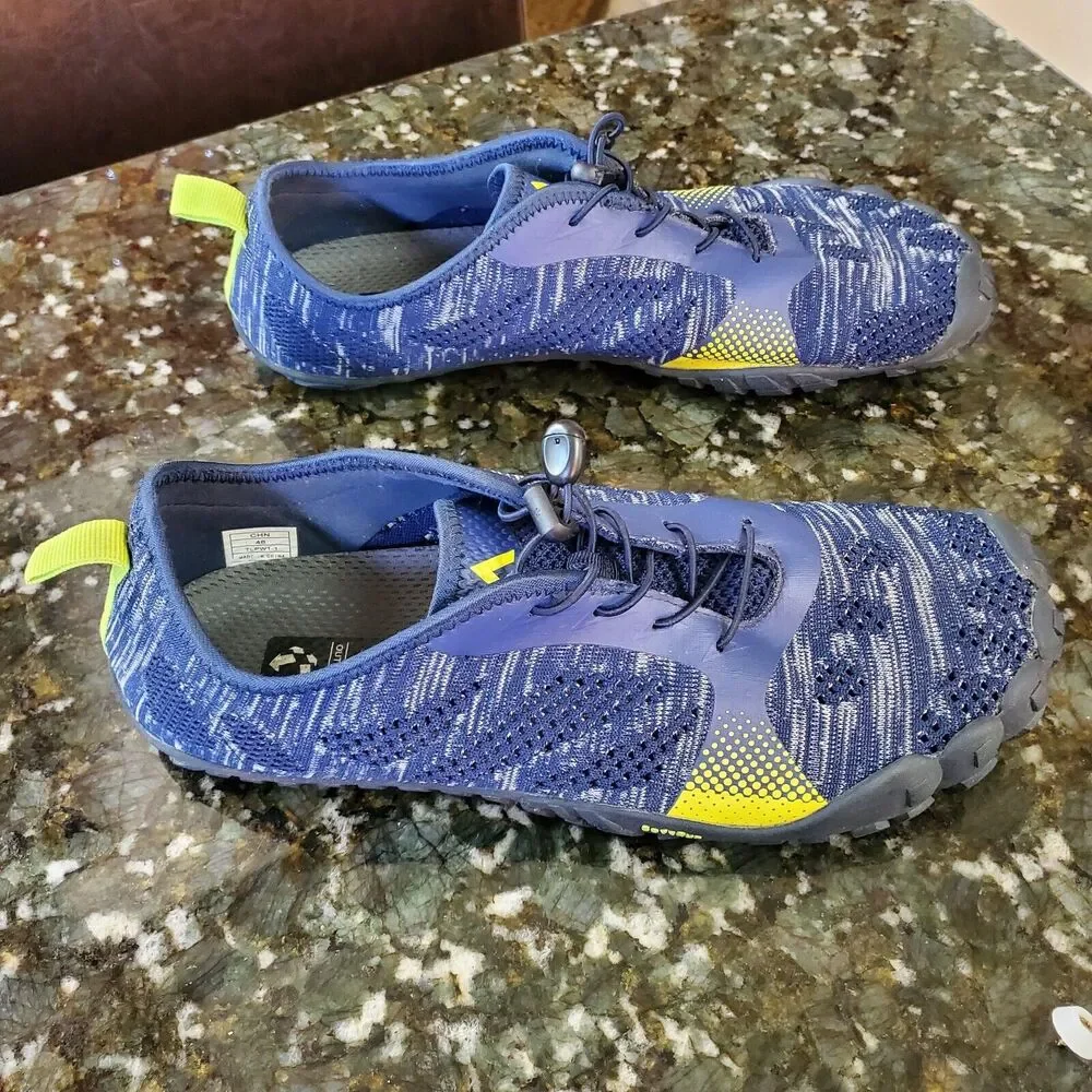 Troadlop‎ Men's Running Shoes Sz 14 Blu Yellow Aqua Water Hiking Camp Minimalist